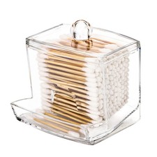 10oz Qtip Holder Dispenser Big Clear Bathroom Organizer Accessories Decor for St
