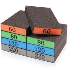 8 Pcs 60/80/120/220 Grit Sanding Sponge Block Wet Dry Sanding Sponge