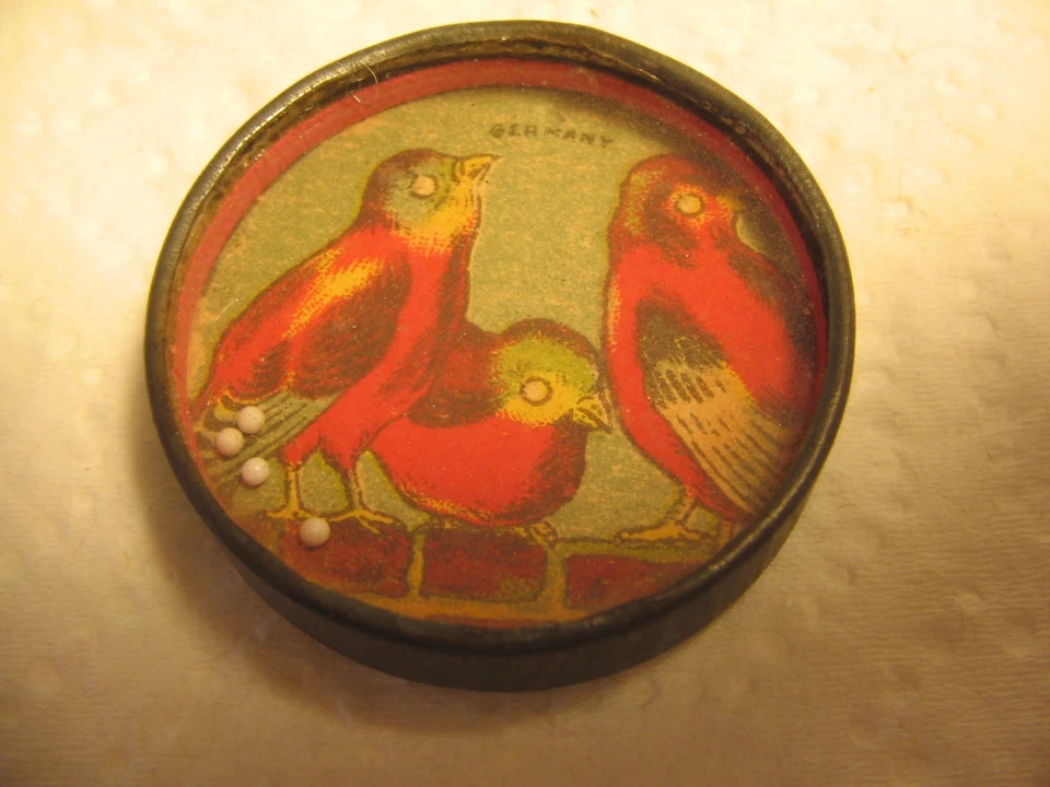 3 BIRDS Antique Vtg Dexterity Ball Game Toy Puzzle Glass Mirror back Germany VGC - Image 2 of 4