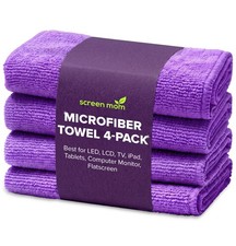 Screen Cleaner 4-Pack Microfiber Cloths for TV, Car, Laptop  Computer