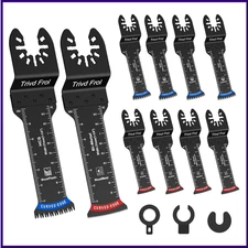 10 PCS Extra Long Oscillating Saw Blades Curved Edge Bi-Metal and Japanese Teeth