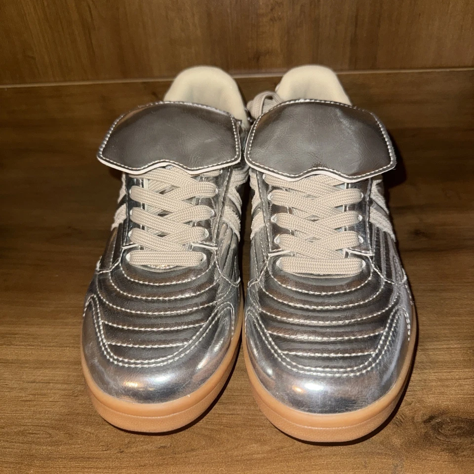 Zapatillas Mujer Moda Steve Madden Madrid Plateadas Talla 7 Foto 2 de 4