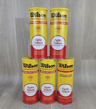 5 Vtg Wilson Championship Optic Yellow Extra Duty Felt USTA Tennis Balls SEALED