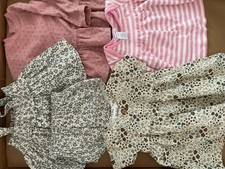 Lot of 4 Baby Girl Dresses/Diaper Cover 3/3-6 Months Summer Floral Ruffles
