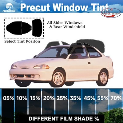 Window Privacy Film PreCut Window Tint For 1995-1999 Hyundai Accent 2door Hatch