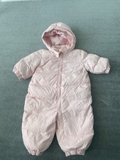 Gap Baby Puffer Snowsuit Bunting One Piece Coat Size 0-6M Pink Cozy Warm Outdoor
