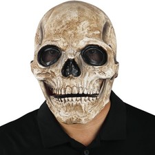 Skull Mask with Moving Jaw, Halloween Scary Mask Full Head Skeleton Realistic...