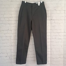 Lands End Womens Cotton Chino Pants Black Natural Fit Straight Leg Size 10 x 29