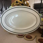 PYREX  DOUBLE TOUGH RESTAURANT WARE GREEN STRIPE 11.5’ Platter/plate