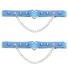 Women's Gothic Heart Leg Thigh Elastic Garter Belt Adjustable High Elastic Pu...