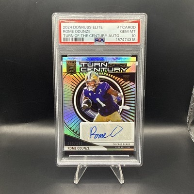 2024 Donruss Elite Rome Odunze Turn Of The Century Auto /199 PSA 10