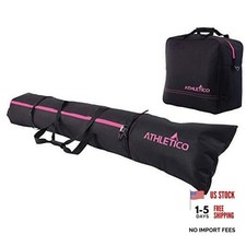 Padded Two-Piece Ski and Boot Bag Combo  Store Black with Pink Trim Padded 