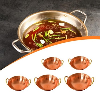 Kupfer Hot Pot Kochgeschirr vielseitig mit Doppelgriffen leicht zu reinigen Wok Kochen