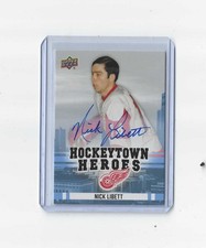 25-26 UD Detroit Red Wings Centennial Hockeytown Heroes Blue  Nick Libett Auto.