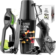 Bar Set Cocktail Shaker  - Stainless Steel Mixology Bartender Kit, 16PC Cocktail