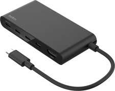 Belkin - 5-Port Hub w/ 4K HDMI, 7.8 inch tethered USB-C cable, 100W Power Del...