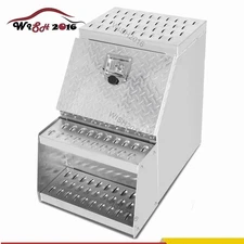 18" Heavy Duty Aluminum Semi Truck Tool Box Truck Side Storage Saddle Step Box