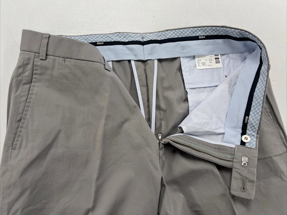 NUEVO W TAG CONTEMPORÁNEO Hiltl Hombre Gris Mezcla Algodón Caqui Pantalones 36X34 $395 Foto 2 de 4