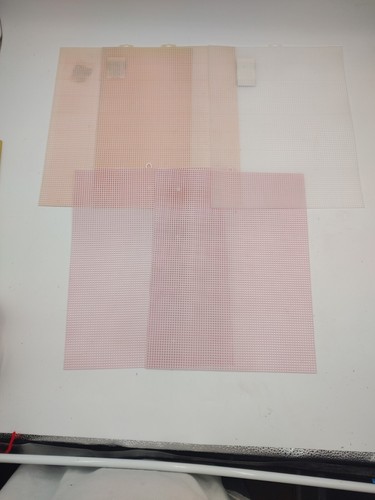 5 Sheets Quick Count #7 Mesh Clear Pink Plastic Canvas 13.5x10.5” Uniek USA VTG