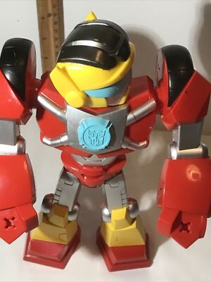 Playskool Heroes Transformers Rescue Bots Academy Mega Mighties Hot Shot - Action Figure da collezione robot da 25 cm