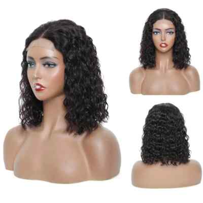 Short Bob Wig Lace Closure Curly Wave Deep Wave Lace Front Human Hair Wigs