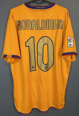 RONALDINHO #10 MENS FC BARCELONA 2006/2008 SOCCER FOOTBALL SHIRT