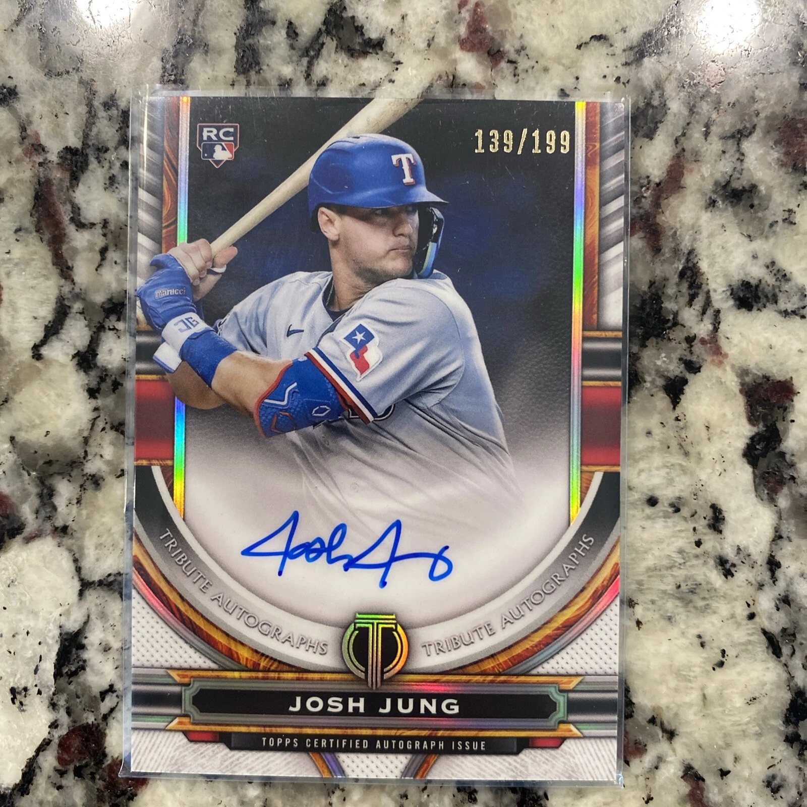 2023 Rangers’ JOSH JUNG Topps Tribute Autographs Rookie Hard Signed Auto /199!!