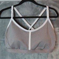 ALL IN MOTION Sports Bra XL Extra Large Gray White Athletic Adjustable Straps
