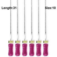 Sky Choice K-Files - 31 mm Length, Size 10 Purple with Rubber Stopper 6/Pkg