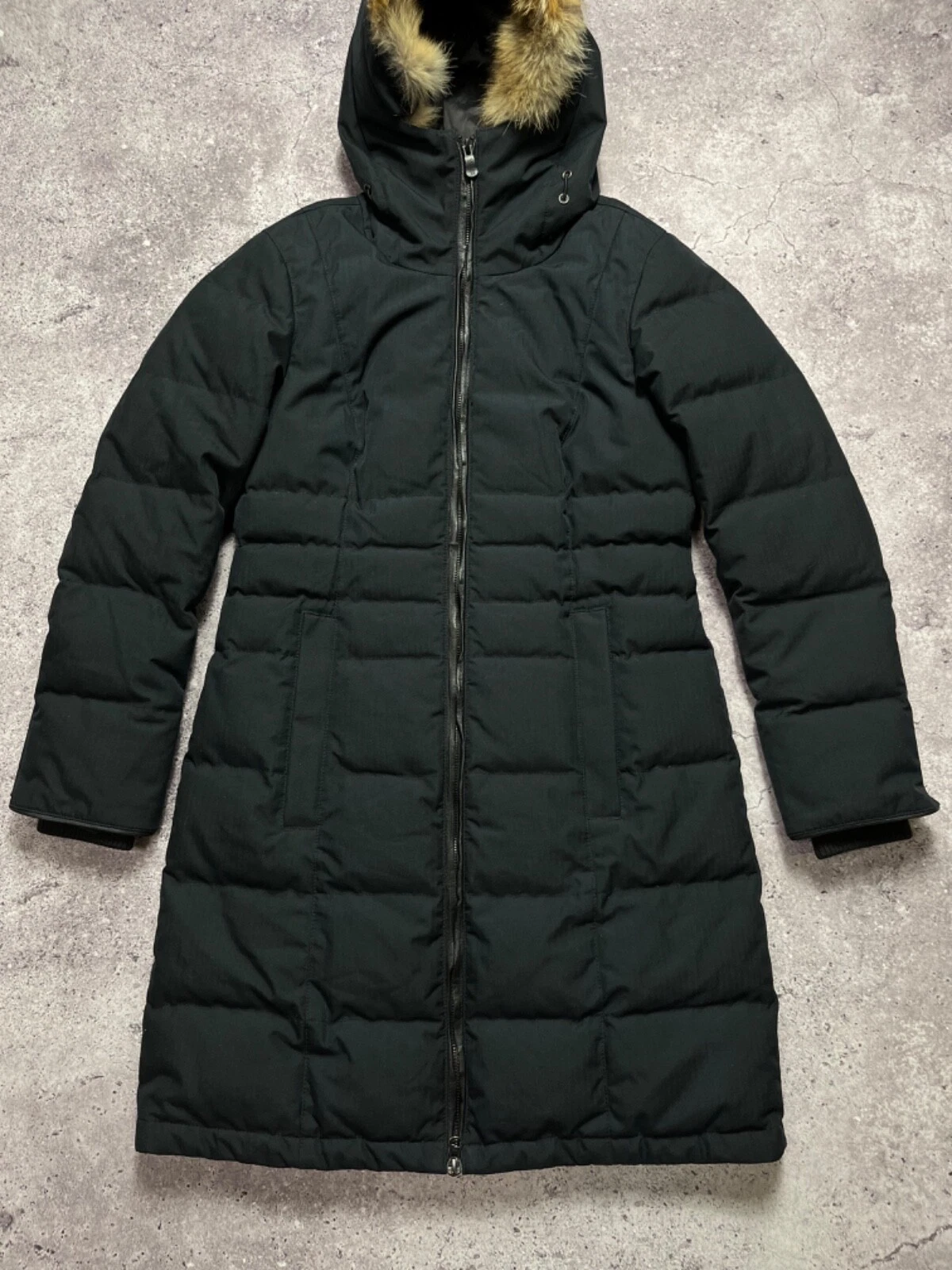 Canada Goose Pembina cappotto giacca con pelliccia etichetta nera donna taglia S piumino d'oca