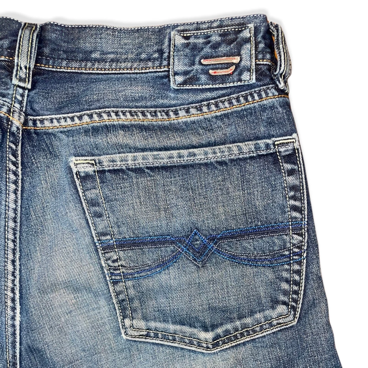 DIESEL Jeans Men's 32 KURATT STRAIGHT WIDE LEG STONE WASHED VINTAGE DENIM