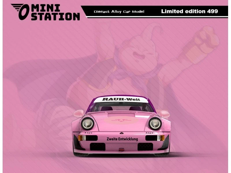 PORSCHE RWB Dragon Ball Z + Figure - Mujakina Majin Bu - Mini Station 1:64 - Immagine 4 di 4