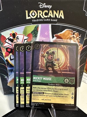 4x Lorcana Mickey Mouse - Artful Rogue (88/216) The First Chapter NM Playset