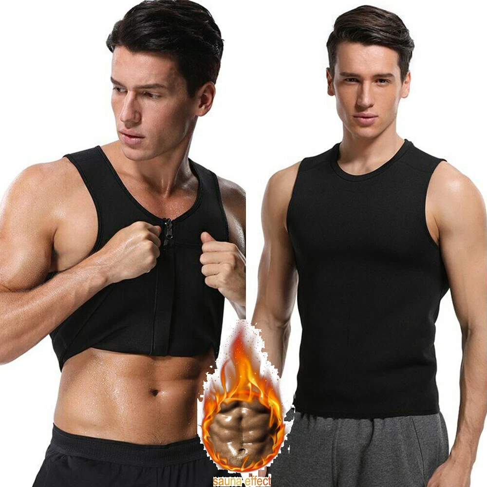 Men Loss Weight Vest Sauna Sweat Tank Top Compression Body Shaper Gym  Workout US