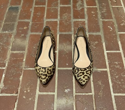 Gianvito Rossi Cheetah Print Calf Hair Flats 37.5