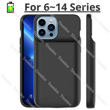For iPhone 14 13 12 11 6 External Battery Charger Case Power Bank Charging Cover