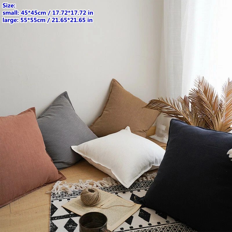 Cotton Linen Blend Cushion Covers Bed Sofa Back Support Case Pillwcase 45x45CM - Image 2 of 4