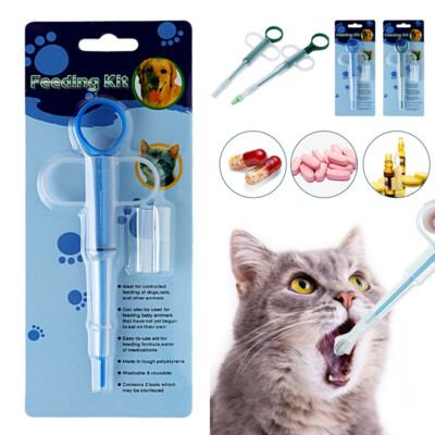 Pet Dog Cat Pill Tablet Capsule Popper Pill Dispenser Syringe Medicine  Feeder DH