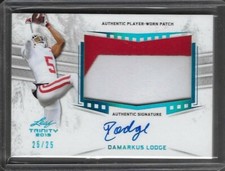 2019 Leaf Trinity DAMARKUS LODGE Patch Auto Platinum Prismatic RC 25/25 Bucs WR