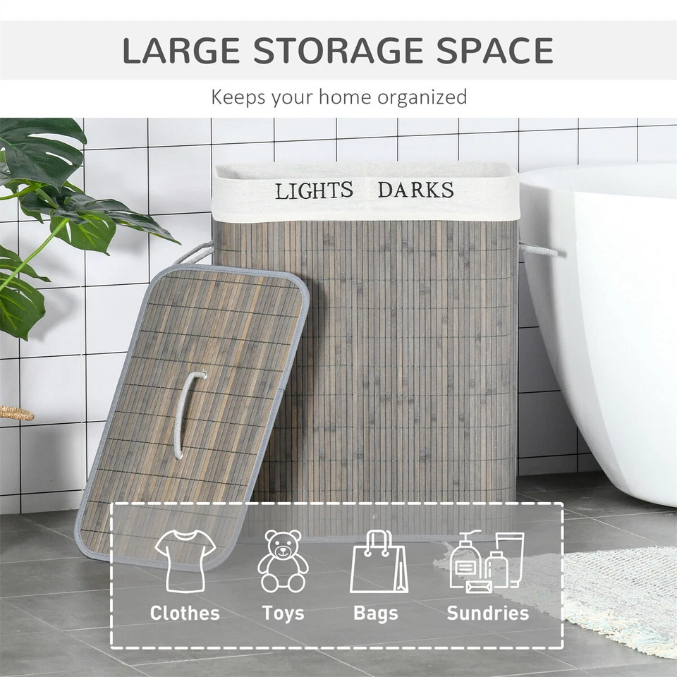 Armario de almacenamiento con cesto de lavandería con forro interior extraíble Foto 4 de 4