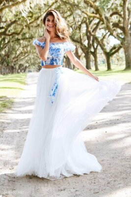 Sherri Hill 52910 Blue Ivory 2 Piece Stunning Gala Gown Dress sz 4 | eBay Sherri Hill 52910 Blue Ivory 2 Piece Stunning Gala Gown Dress sz 4 | eBay