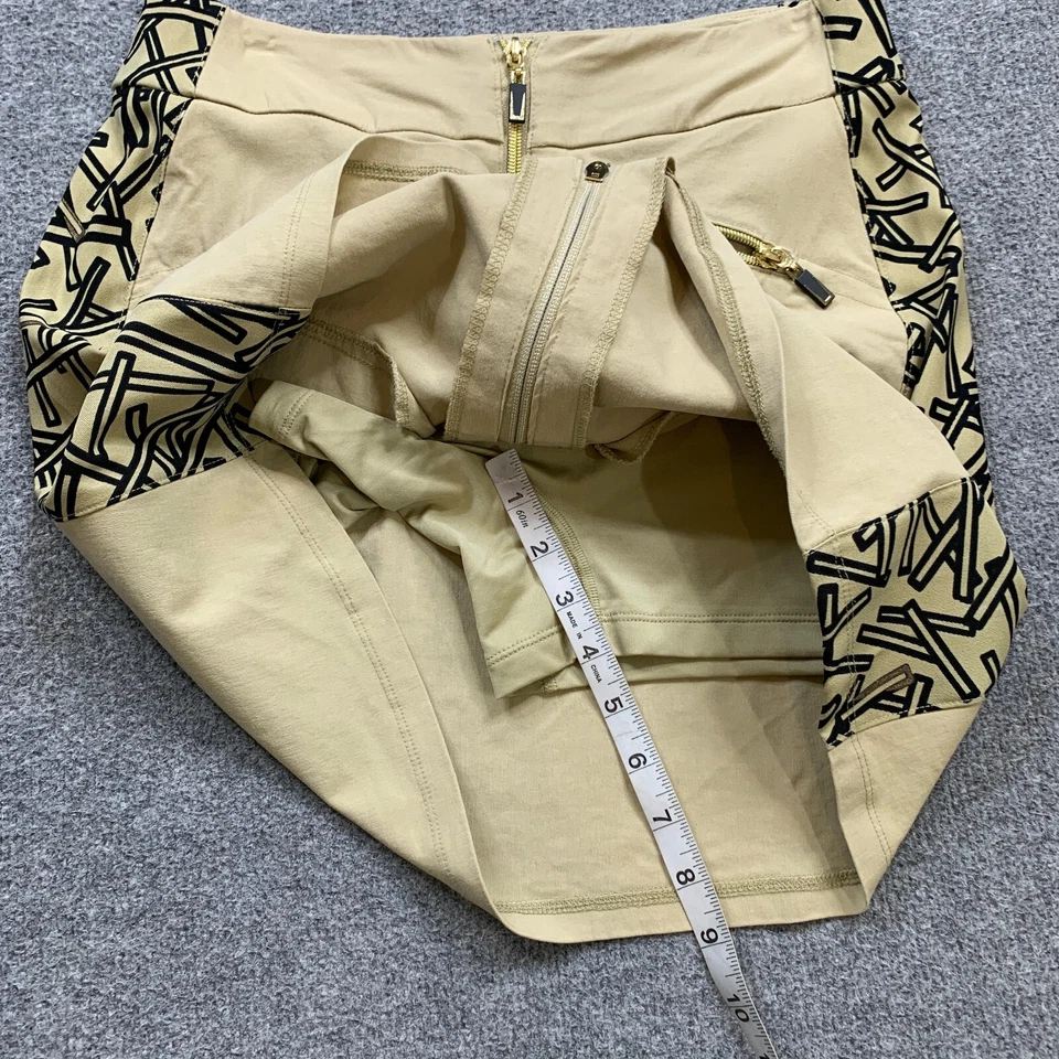 Женские шорты Jamie Sadock 2 бежевые черные двусторонняя молния геометрический боковой принт - Изображение 4 из 4