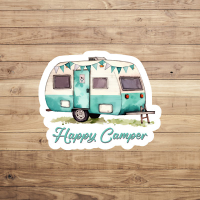 Happy camper sticker vinyl decal camping mountains outdoor nature ...