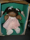 Vintage Cabbage Patch Kids Girl Brown Hair Brown Eyes Dark Skin NRFB but Bad Box