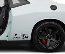 Road Runner decals (2) Car body/window decals, Set of 2. 4 decals total