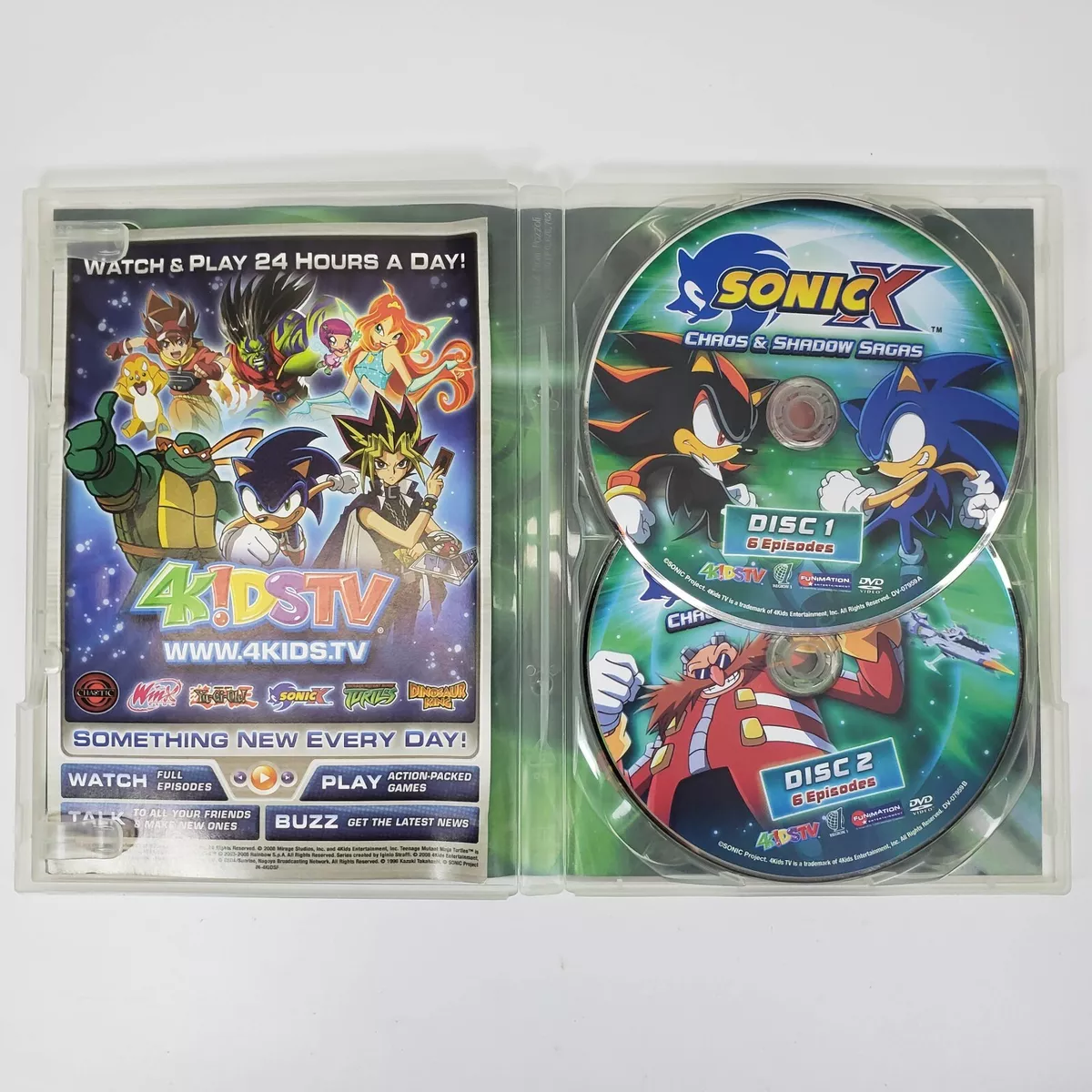 Sonic X Anime Dub Dvd 4Kids TV Pure Chaos Doubleshot