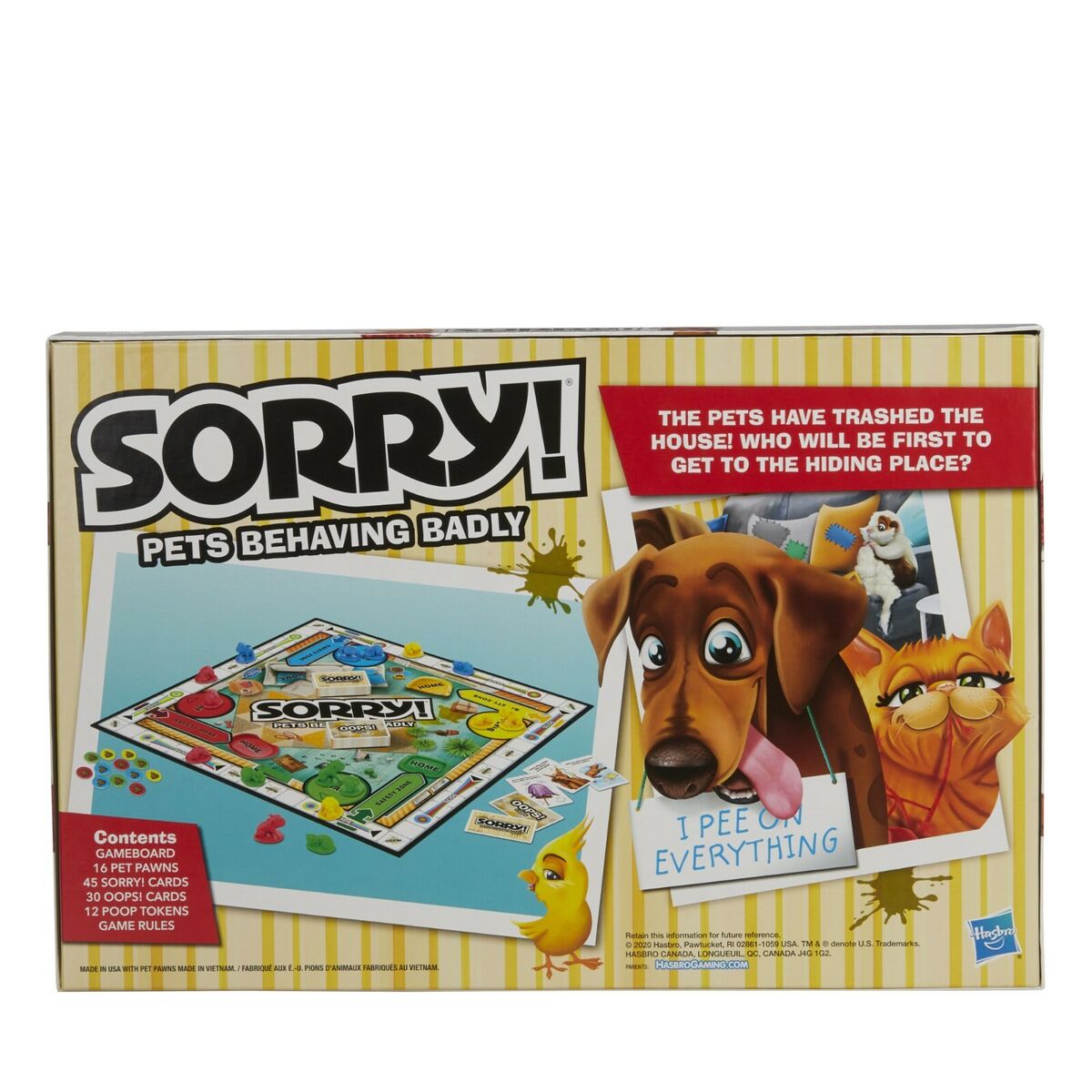 Sorry! Pets Behaving Badly Board Game, for Kids Ages 6 and Up, for 2-4  Players