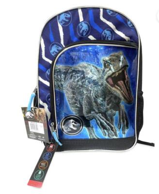 Jurassic World Backpack 17'' T-rex Dinosaur Book Bag School Tote Blue (2021)