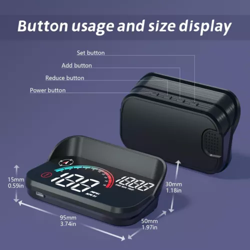 Auto HUD Head Up Display LCD Geschwindigkeit Anzeige Digital RPM Alarm Projektor - Bild 9 von 14