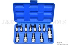 12PC Tamper Proof 6pt Star Lobe Torx Star Plus Bit Socket Set